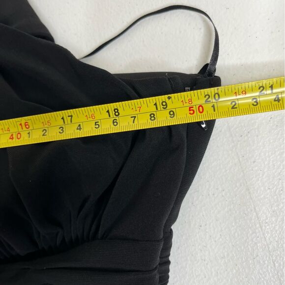 Sangria Black Halter Dress Fabric Flower Keyhole Neckline Empire Waist Women 14 - Picture 11 of 14